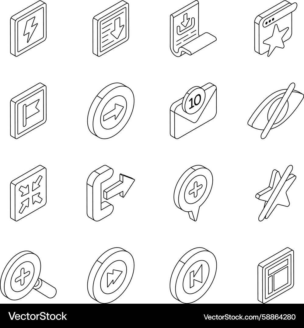 Set of user interface linear icons Vector Image