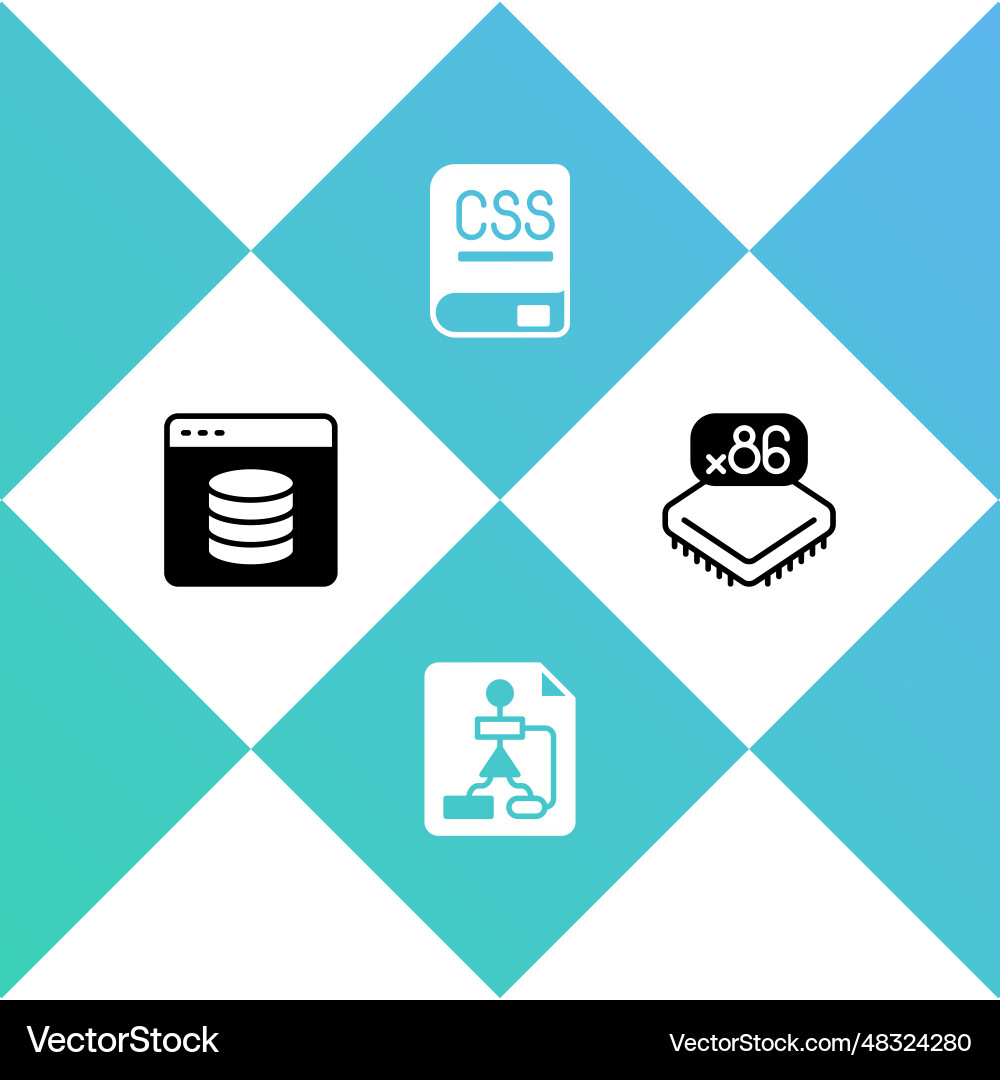 Setzen Sie Serverdaten Webhosting Flowchart Bücher über vektorbild