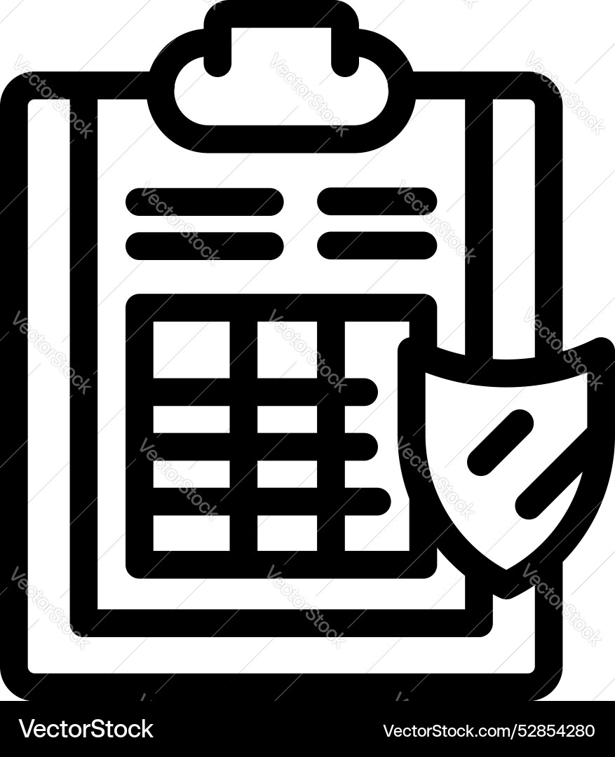 Shield protecting clipboard representing data Vector Image