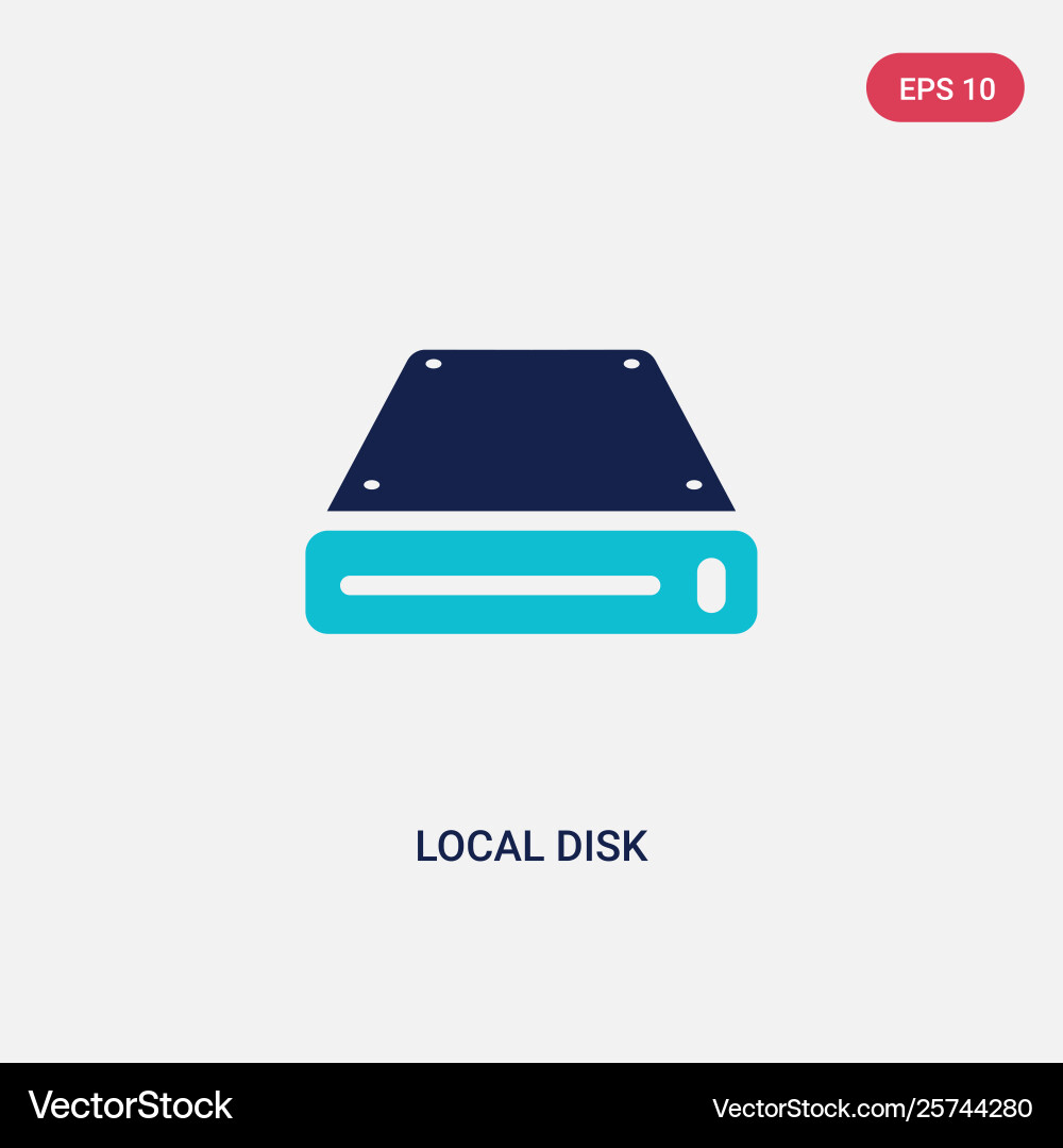 Two color local disk icon from hardware concept Two color local disk icon from hardware concept Vector Image