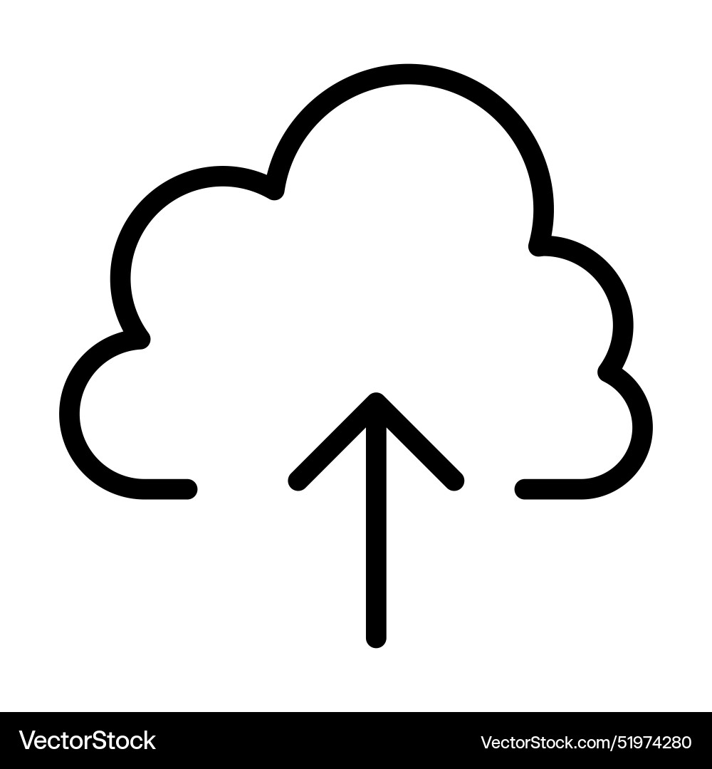 Upload data icon in thin line style graphic design Vector Image