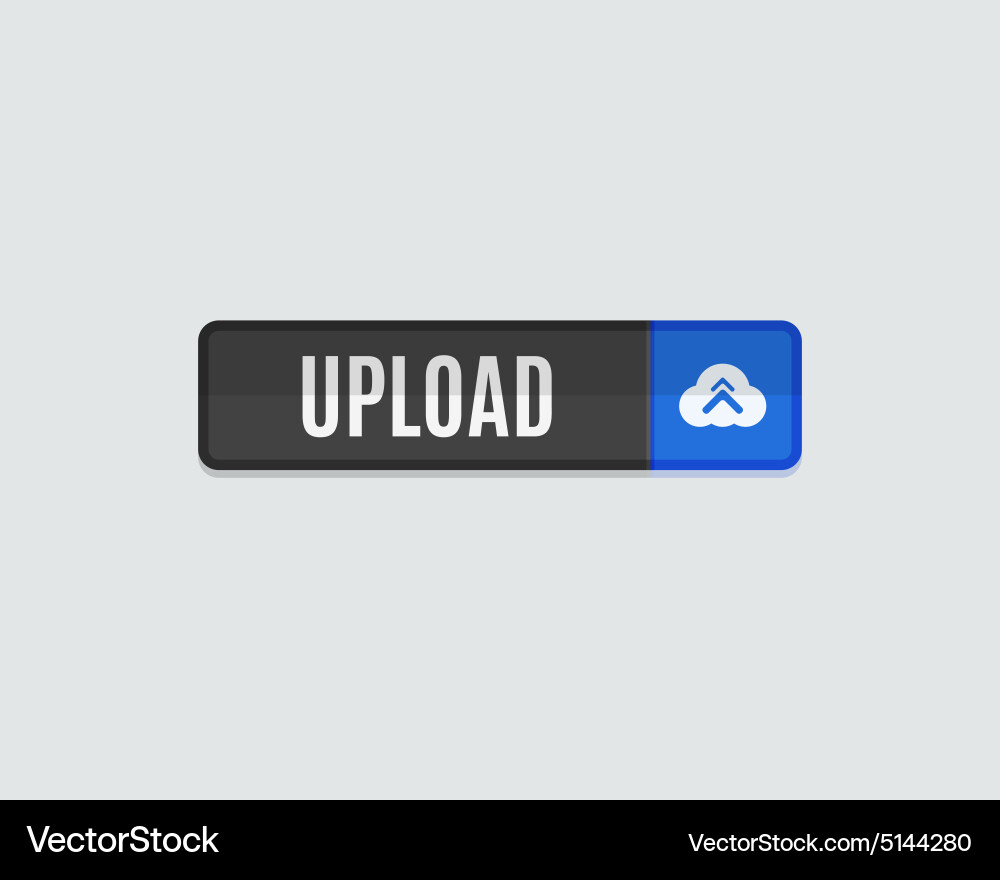 Upload web button flat design vector image