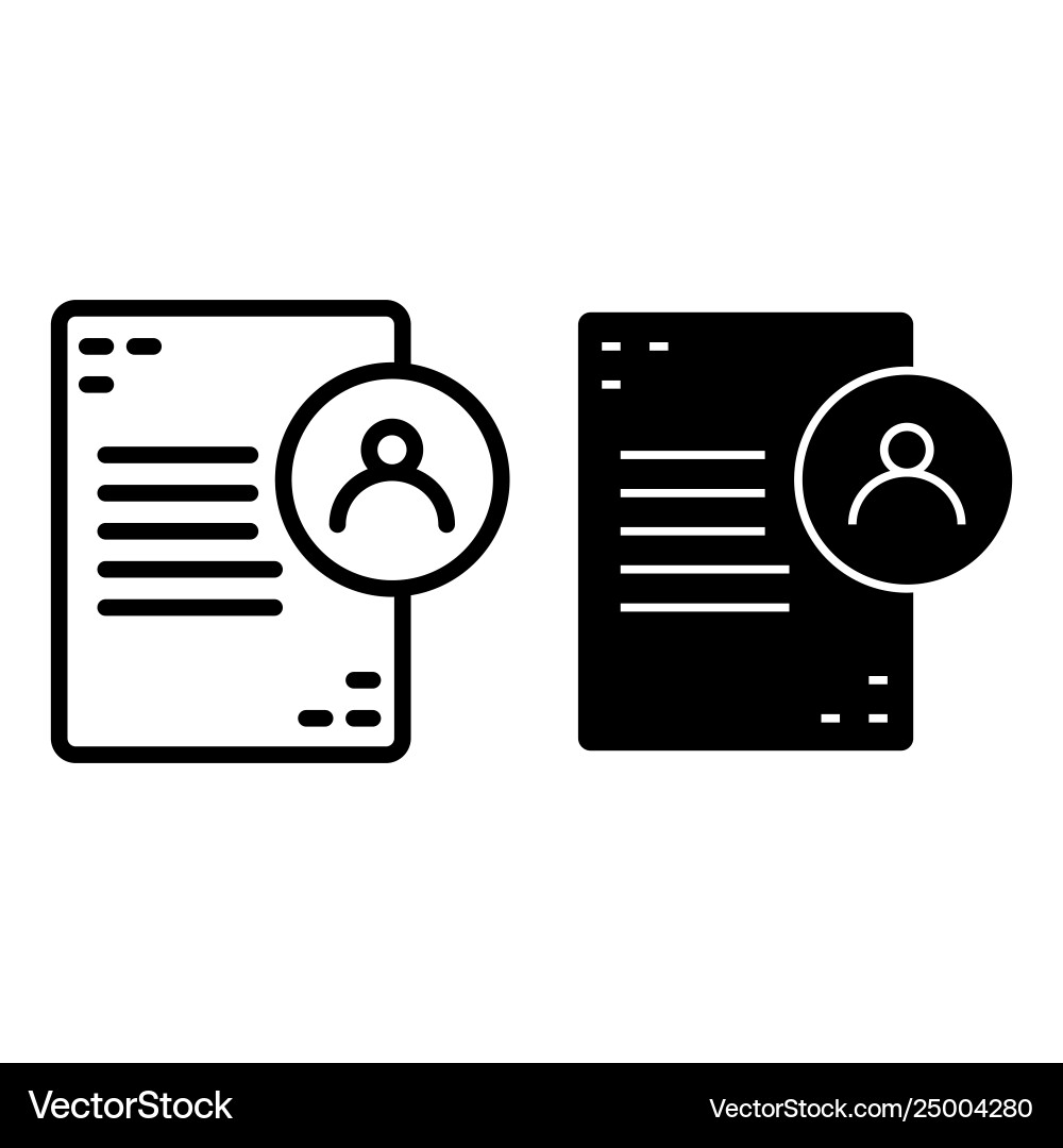 User document line and glyph icon form User document line and glyph icon form vector image