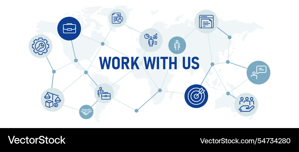 Work with us web header banner design Work with us web header banner design vector image