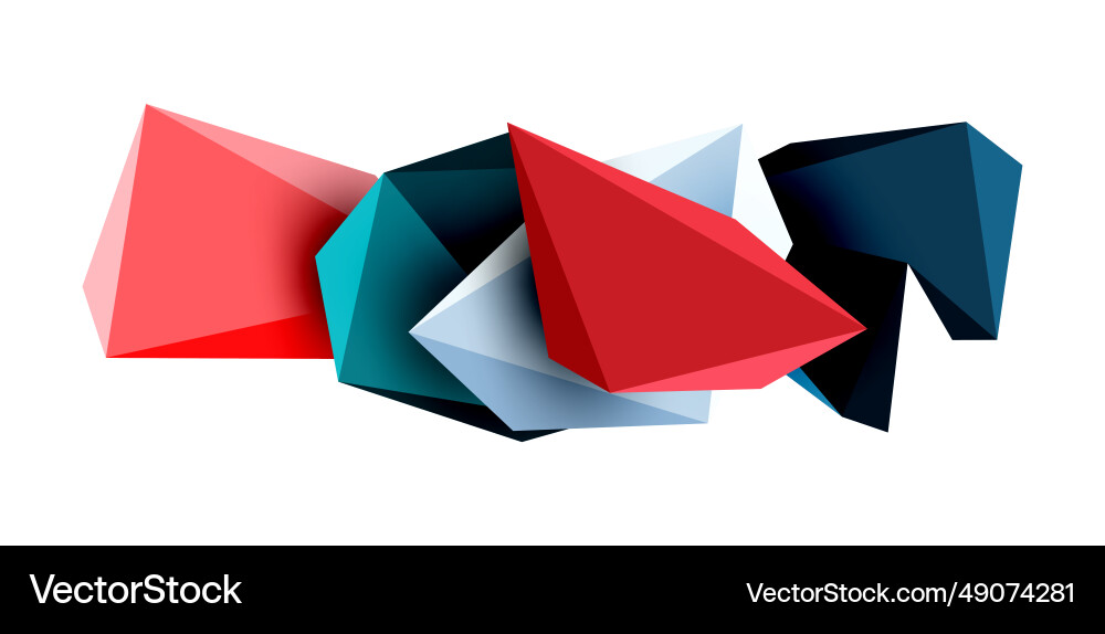 3d low poly triangle design elements 3d low poly triangle design elements Vector Image