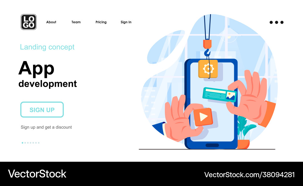 App Development Mobile Interface vector image