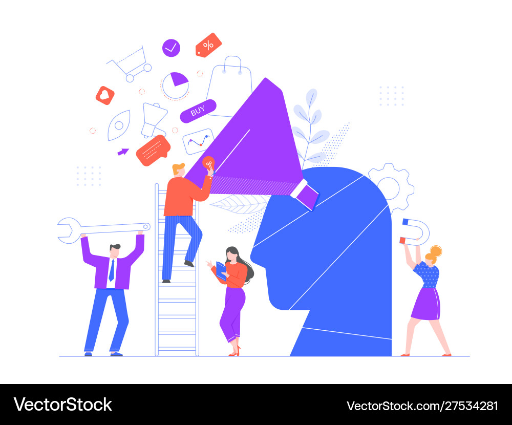 Buyer konzentriert Marketing Promotion Strategie Buyer konzentriert Marketing Promotion Strategie vektorbild