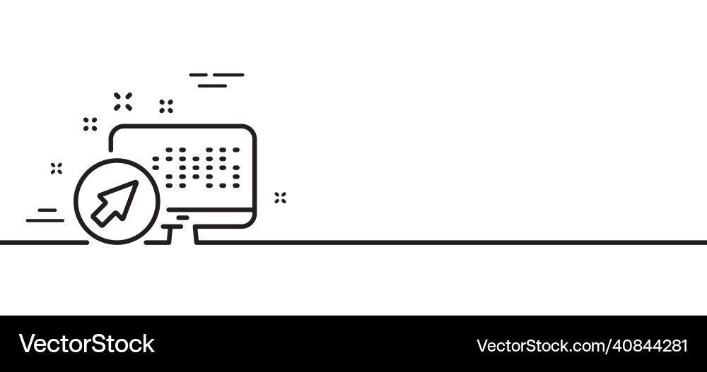 Computer line icon web system sign monitor Vector Image