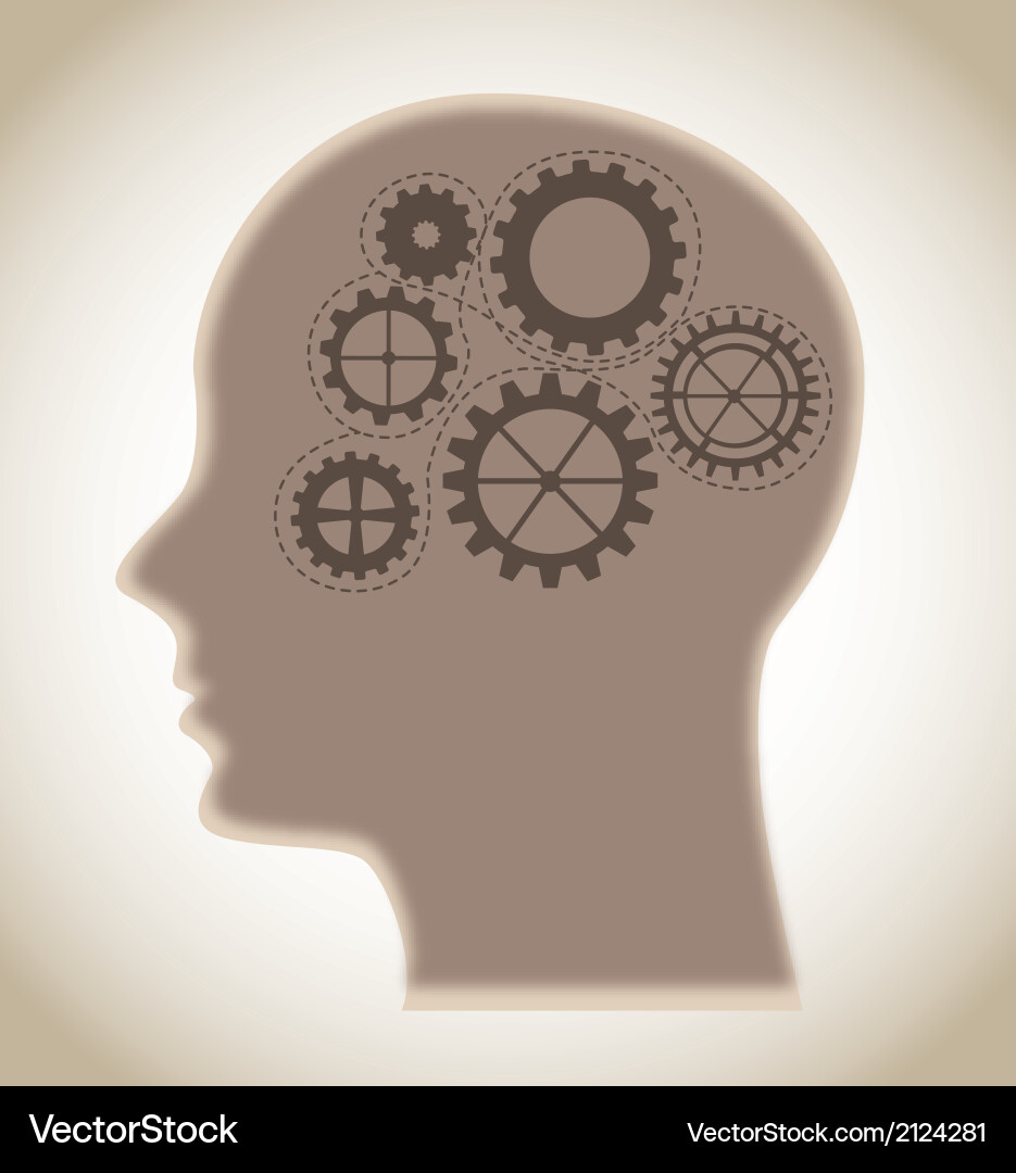 Concept functioning with gears Vector Image