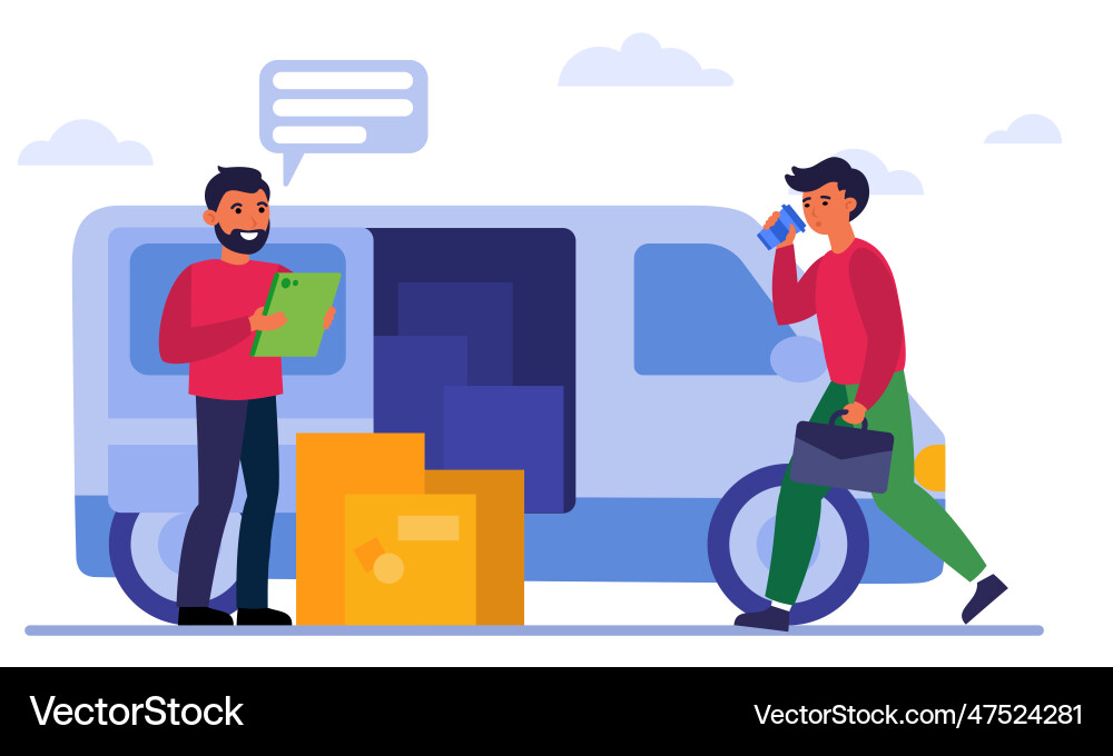 Courier delivered boxes for businessman Courier delivered boxes for businessman vector image