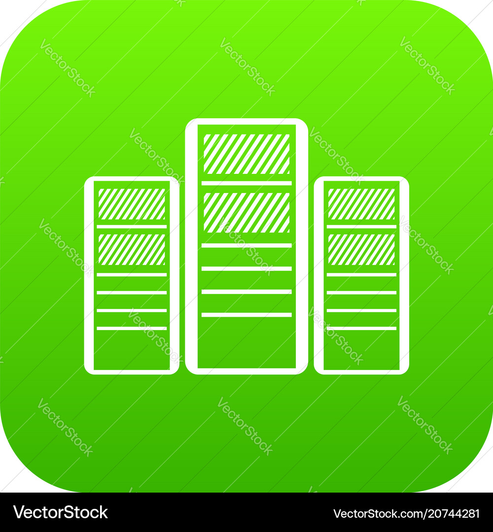 Database servers icon digital green Vector Image