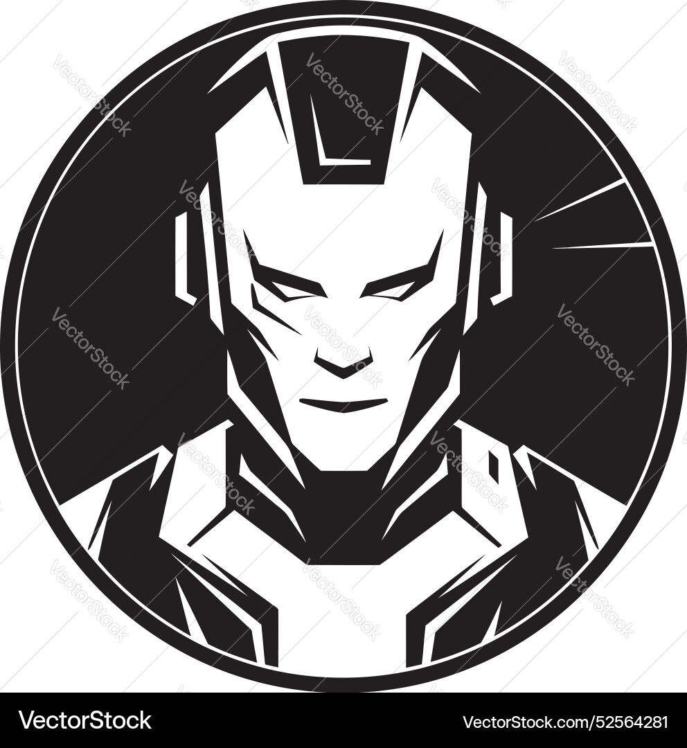 Digital sentinel robot face design technological Vector Image