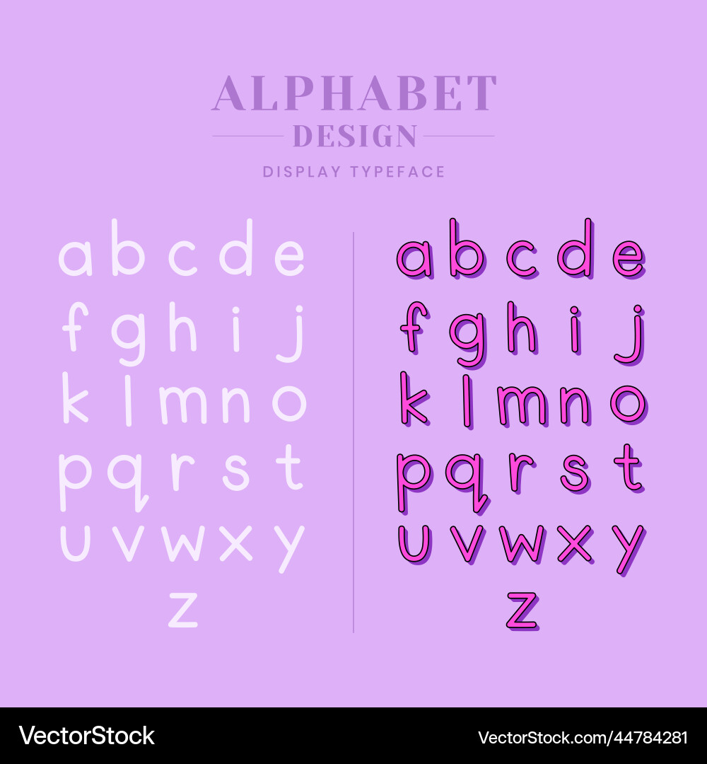 Display typeface alphabet set Vector Image