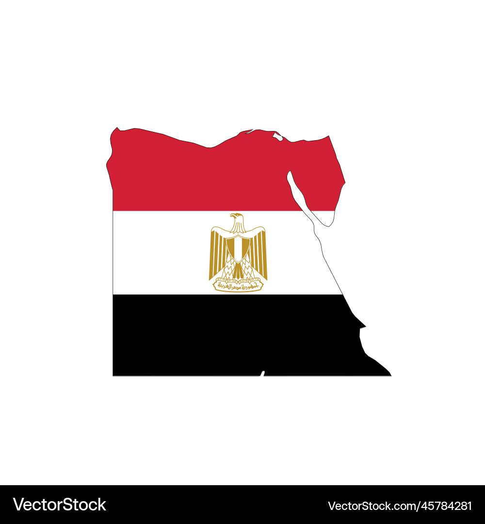 Egypt national flag in a shape of country map Egypt national flag in a shape of country map vector image