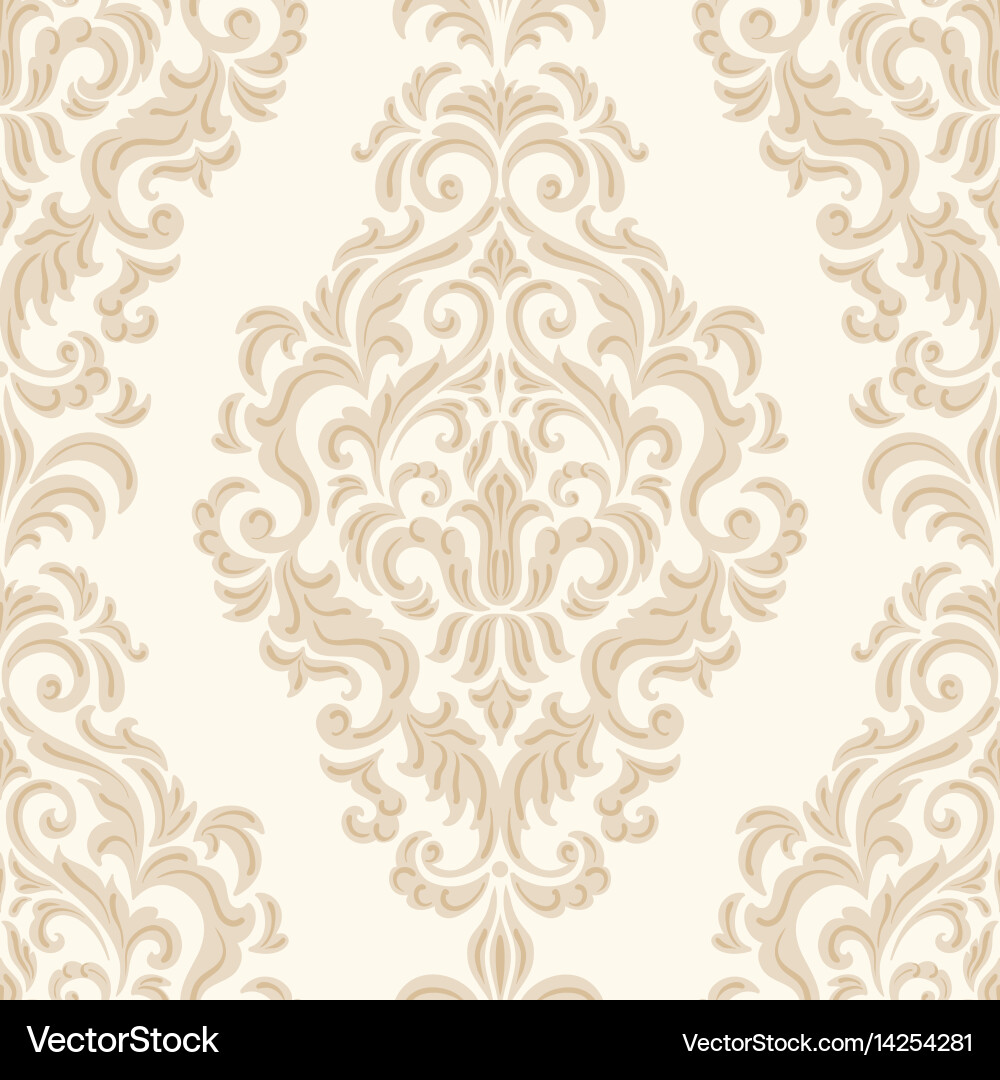 Elegant Damask Floral Pattern Vector Image