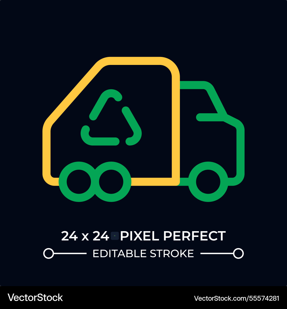 Garbage truck dark color line ui icon Garbage truck dark color line ui icon vector image