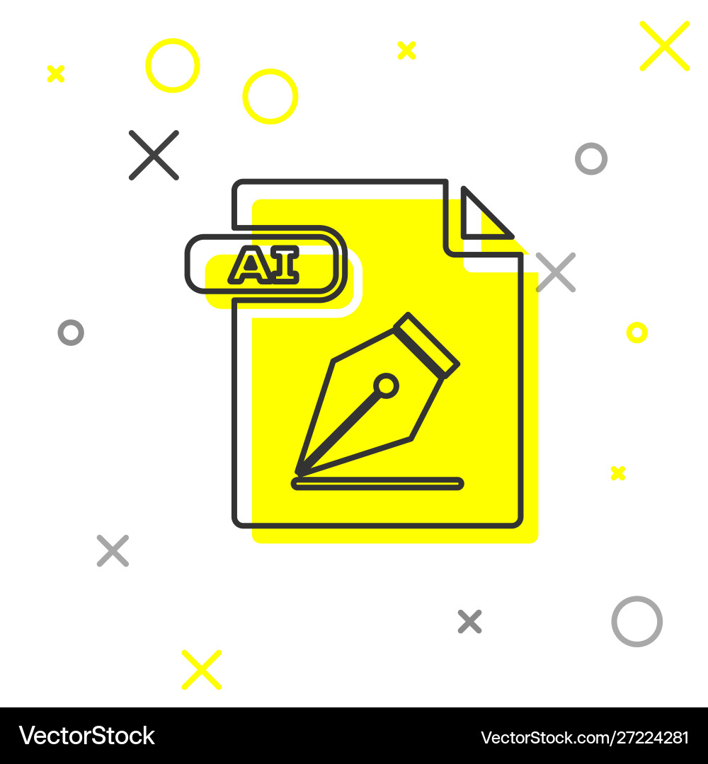 Grey line ai file document download button Grey line ai file document download button Vector Image