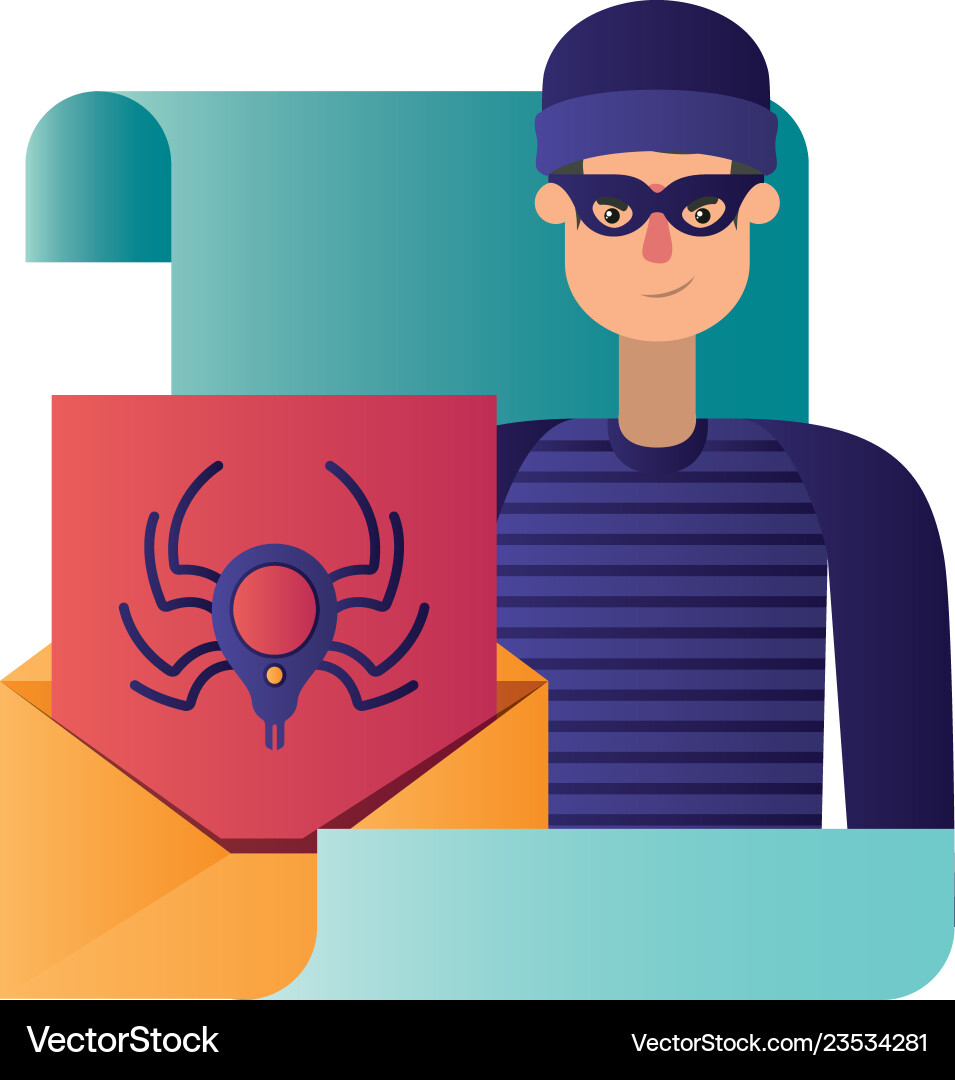 Hacker stealing information avatar character vector image