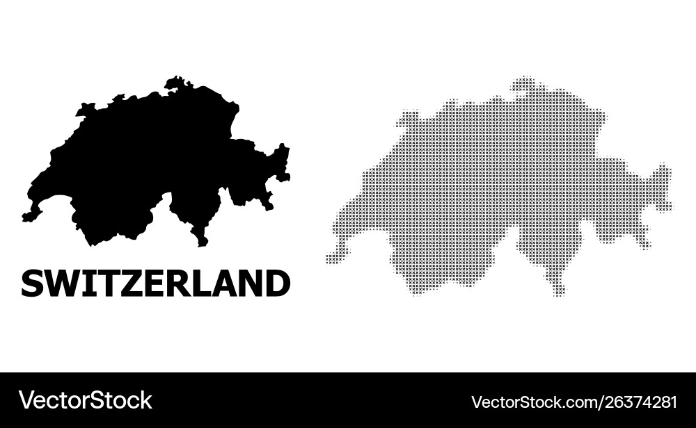 Halftone pattern and solid map Vector Image