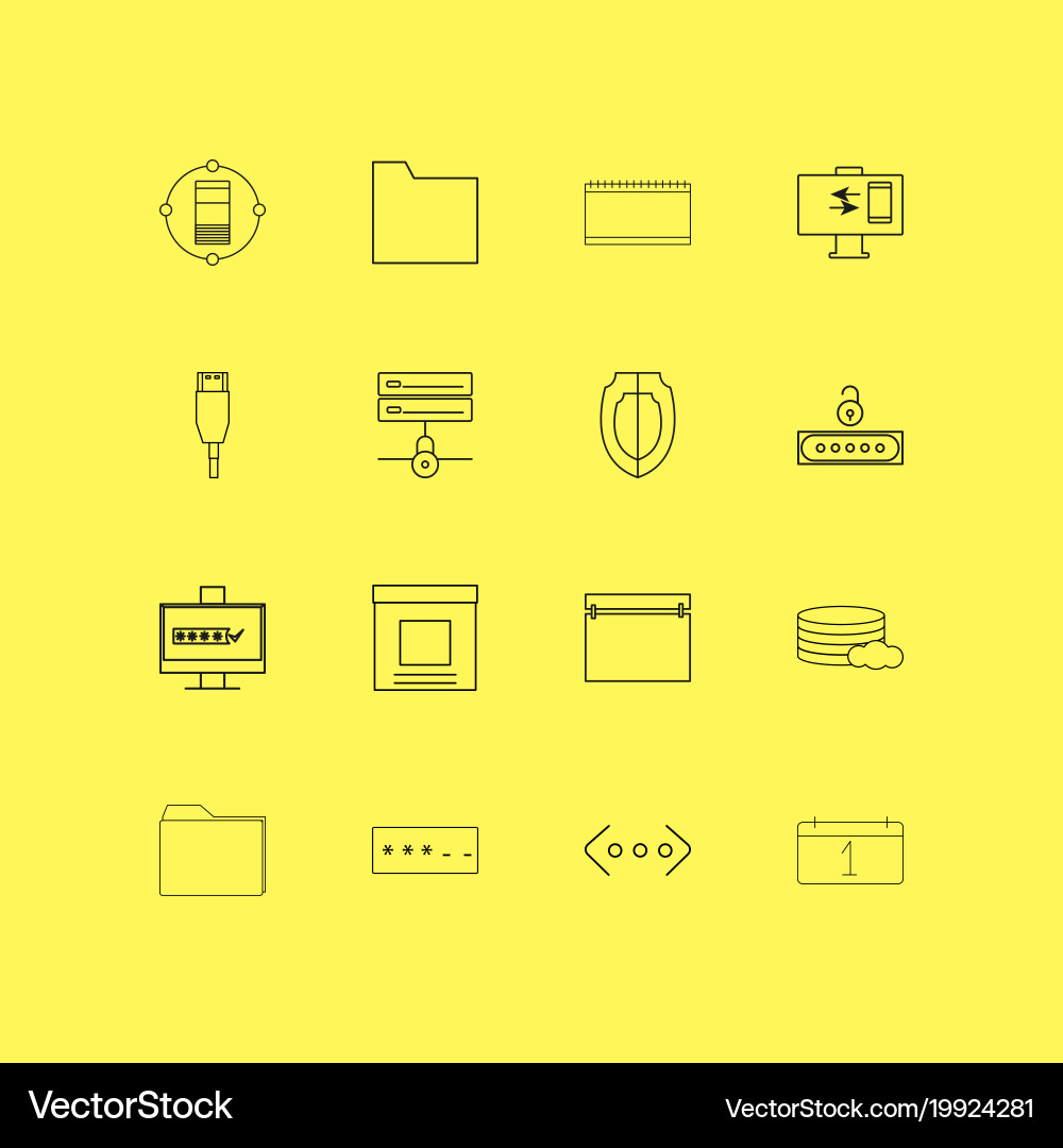 Internet technologies linear icon set simple vector image