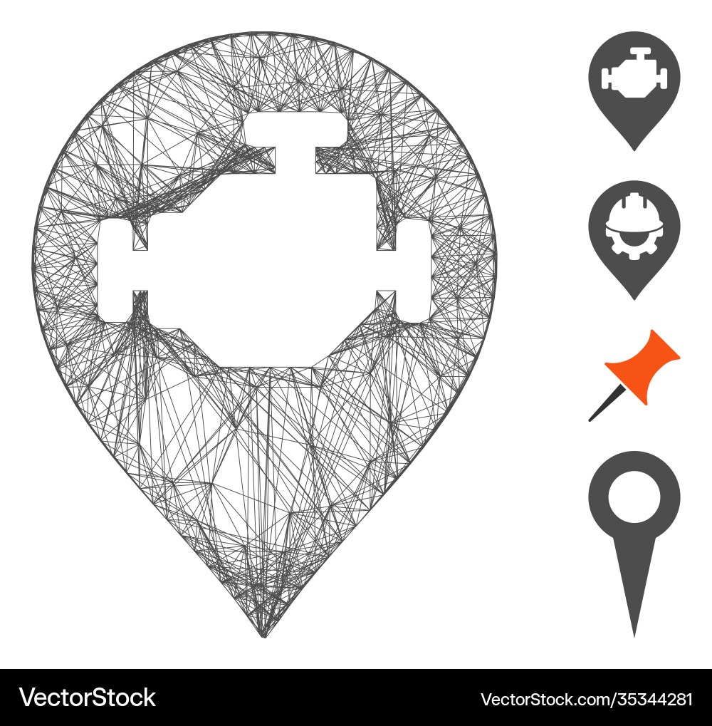 Network engine marker mesh Network engine marker mesh vector image