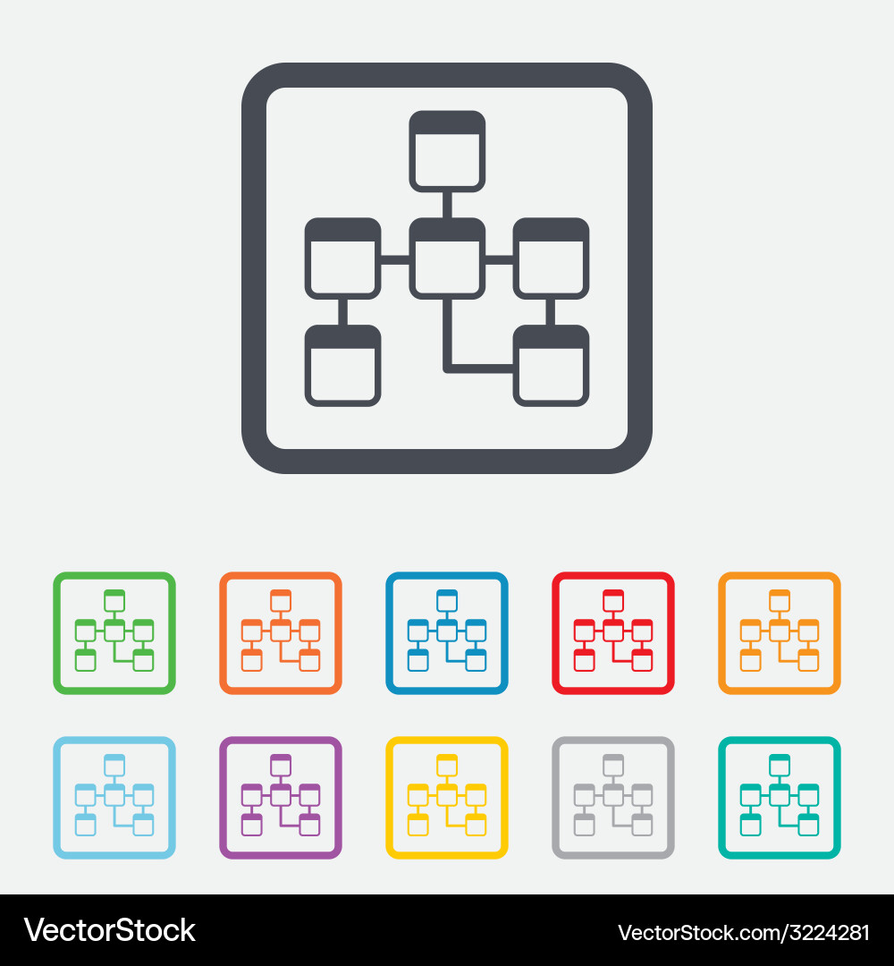 Relational Database Schema Icon Vector Image