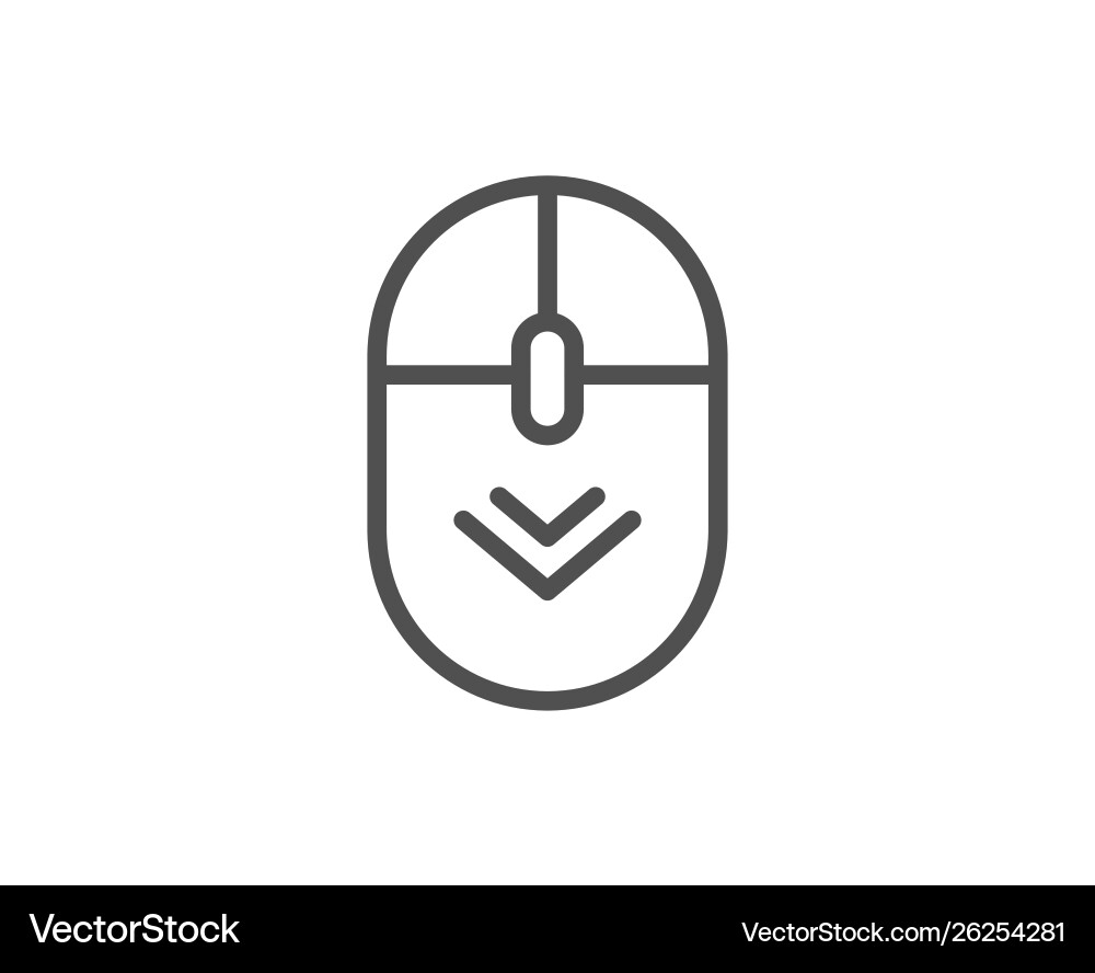 Scroll down mouse line icon scrolling screen sign vector image