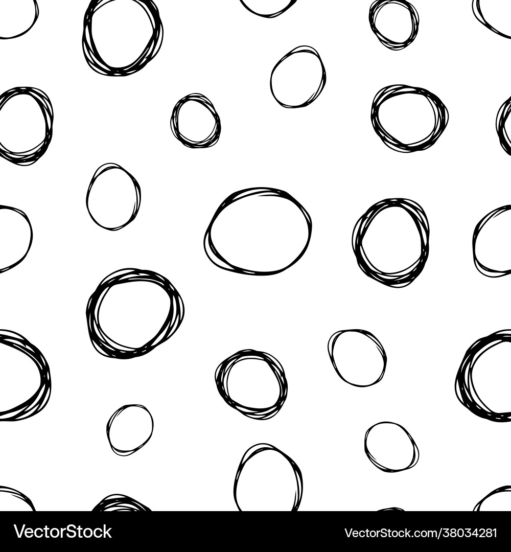 Seamless pattern with sketch circles shape Seamless pattern with sketch circles shape vector image