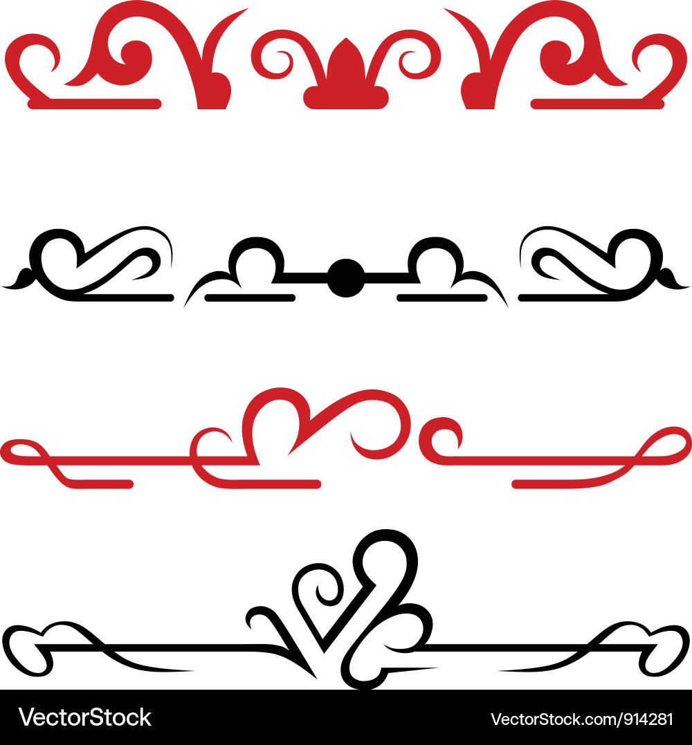 Set calligraphic design elements Vector Image