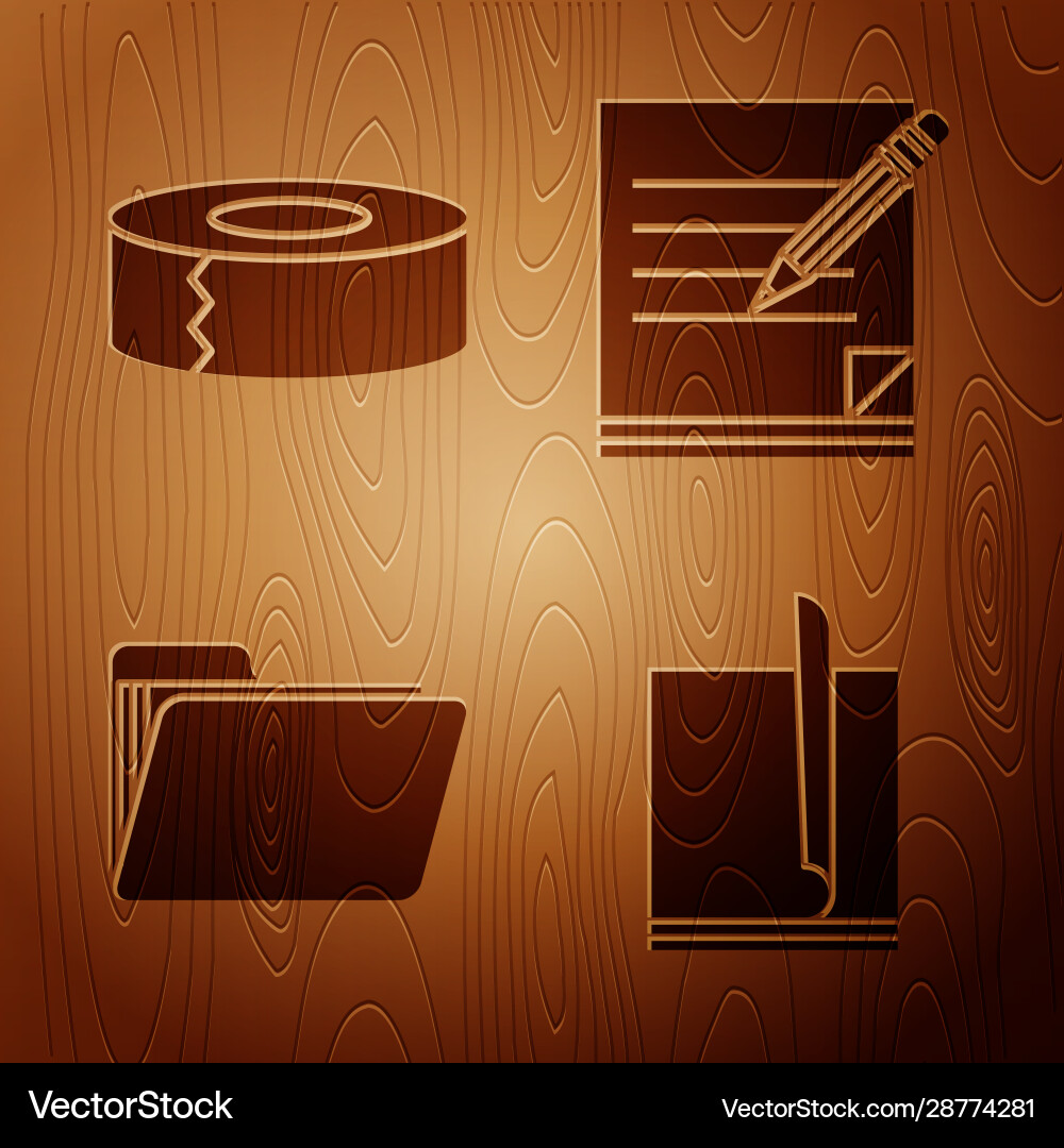 Set file document scotch folder Set file document scotch folder vector image