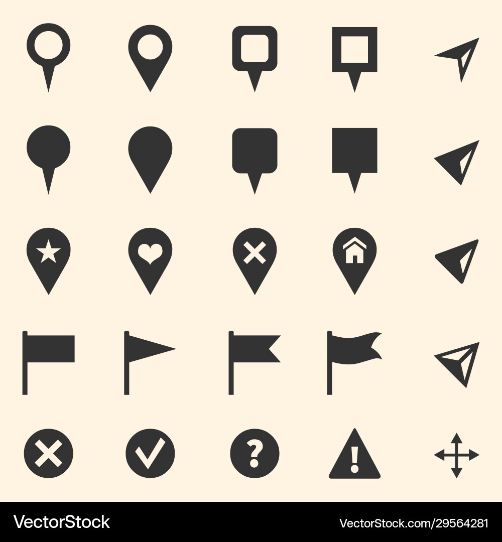 Set gps icons map markers and pointers Set gps icons map markers and pointers vector image