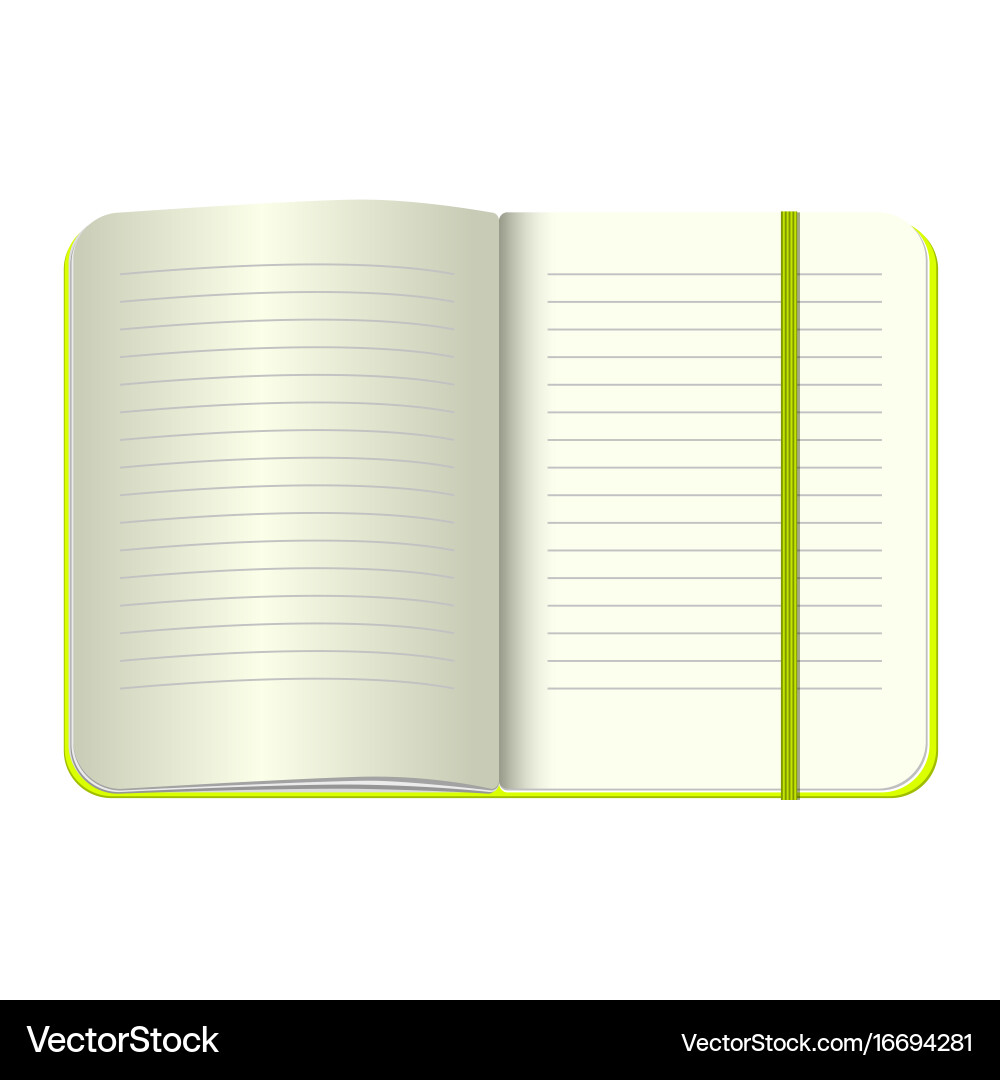 Template open a blank notepad personal vector image