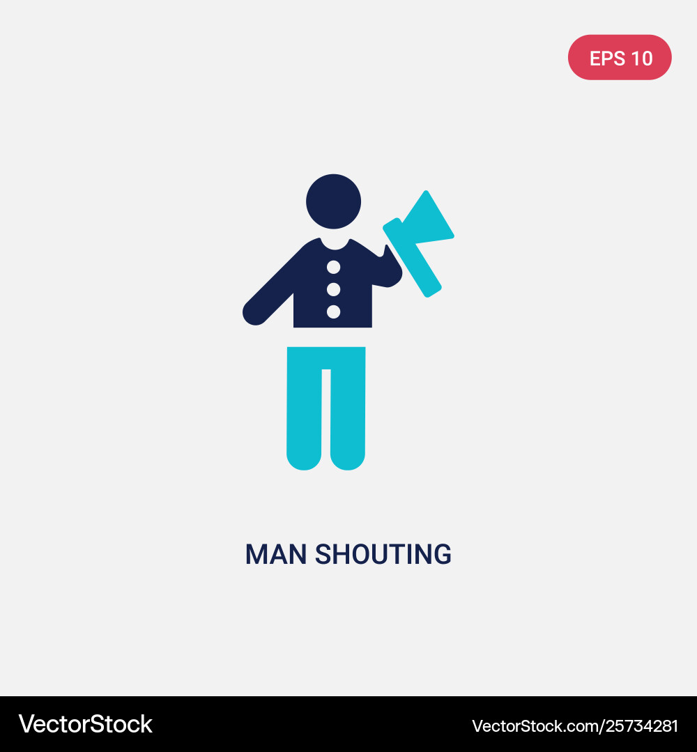 Two color man shouting icon from behavior concept Two color man shouting icon from behavior concept vector image