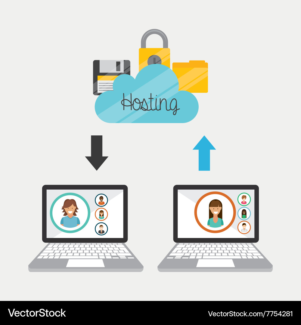 Web hosting design vector image