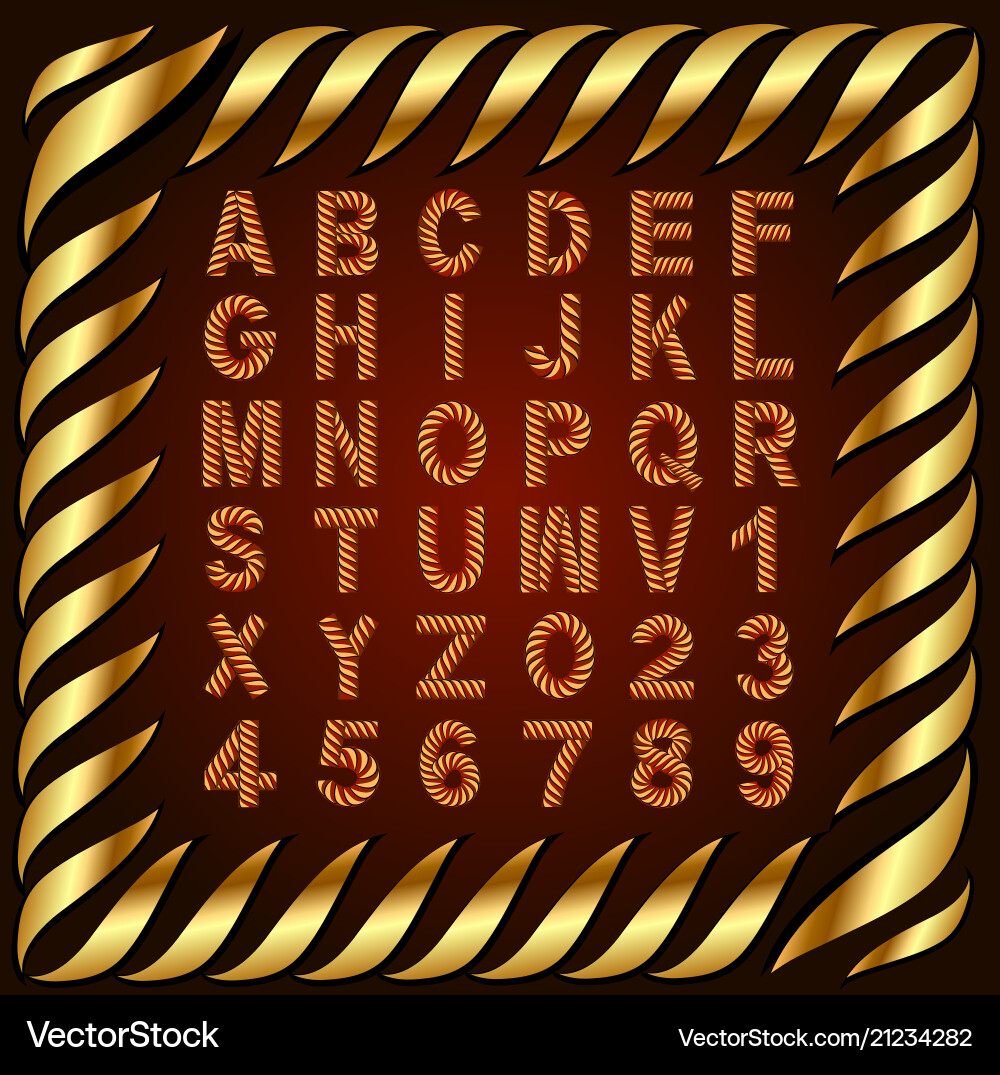 A twisted rope font in the frame vector image