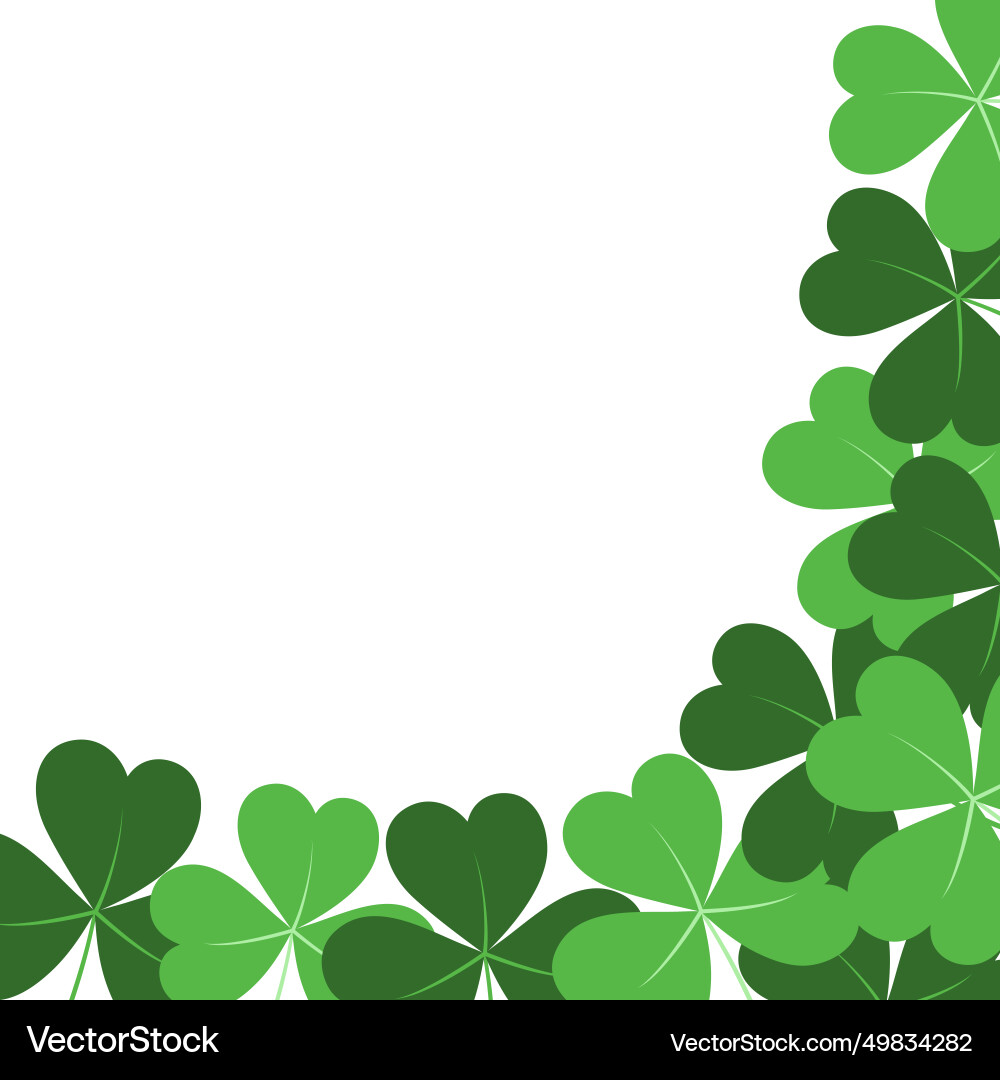 Abstract corner frame border with shamrocks Abstract corner frame border with shamrocks vector image