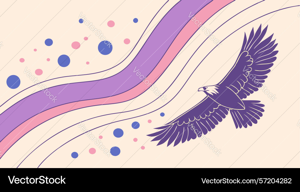 Abstract eagle with dynamic waves design Vector Image