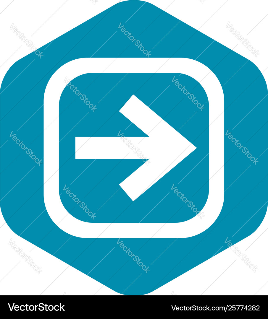 Arrow in square icon simple style Arrow in square icon simple style vector image