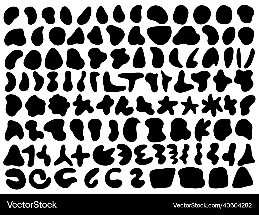 Black organic blobs liquid shadows random Black organic blobs liquid shadows random vector image