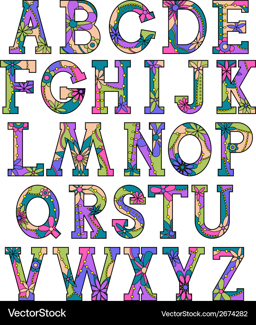 Colorful alphabet 2 Vector Image