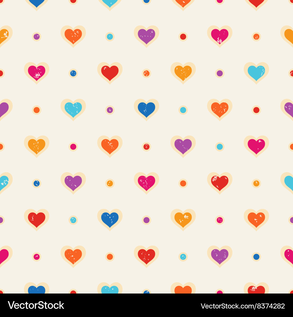 Colorful Heart and Dot Pattern Vector Image