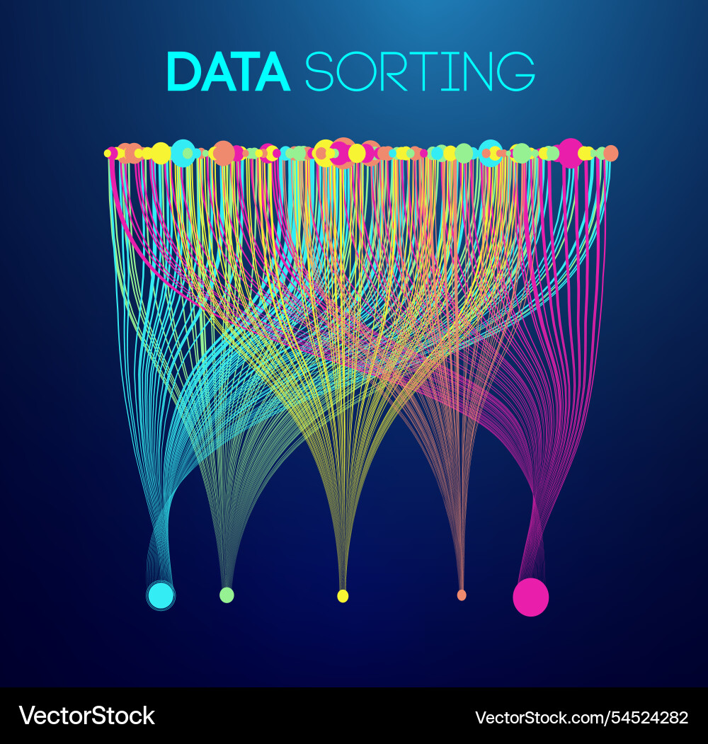 Data sorting colorful lines background flow Data sorting colorful lines background flow vector image