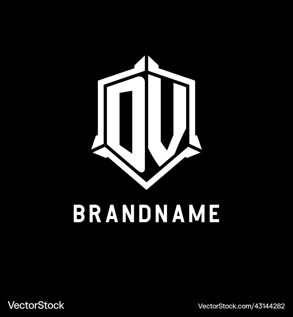 Dv logo initial with shield shape design style Dv logo initial with shield shape design style Vector Image