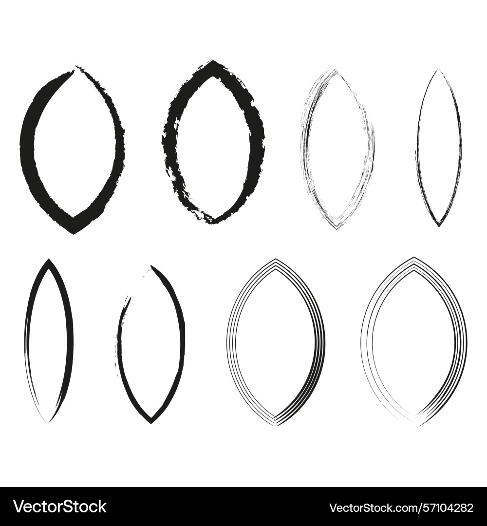 Ellipse set drop shape bundle abstract black Ellipse set drop shape bundle abstract black vector image