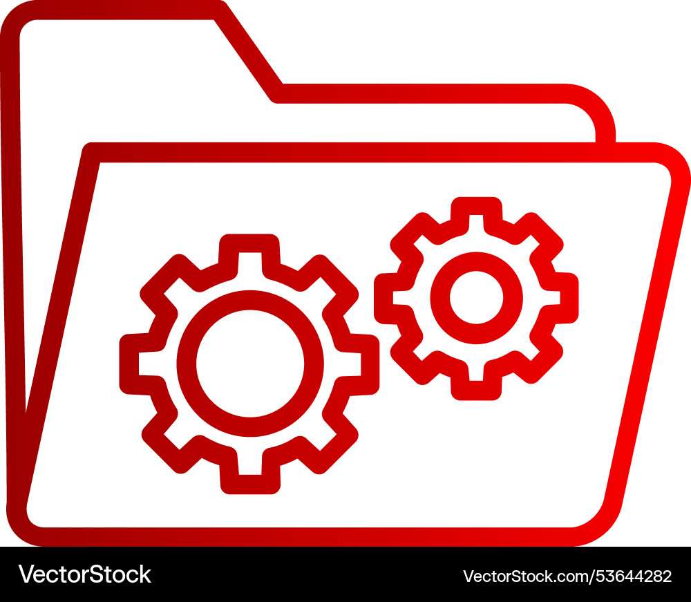 Folder line gradient icon Vector Image