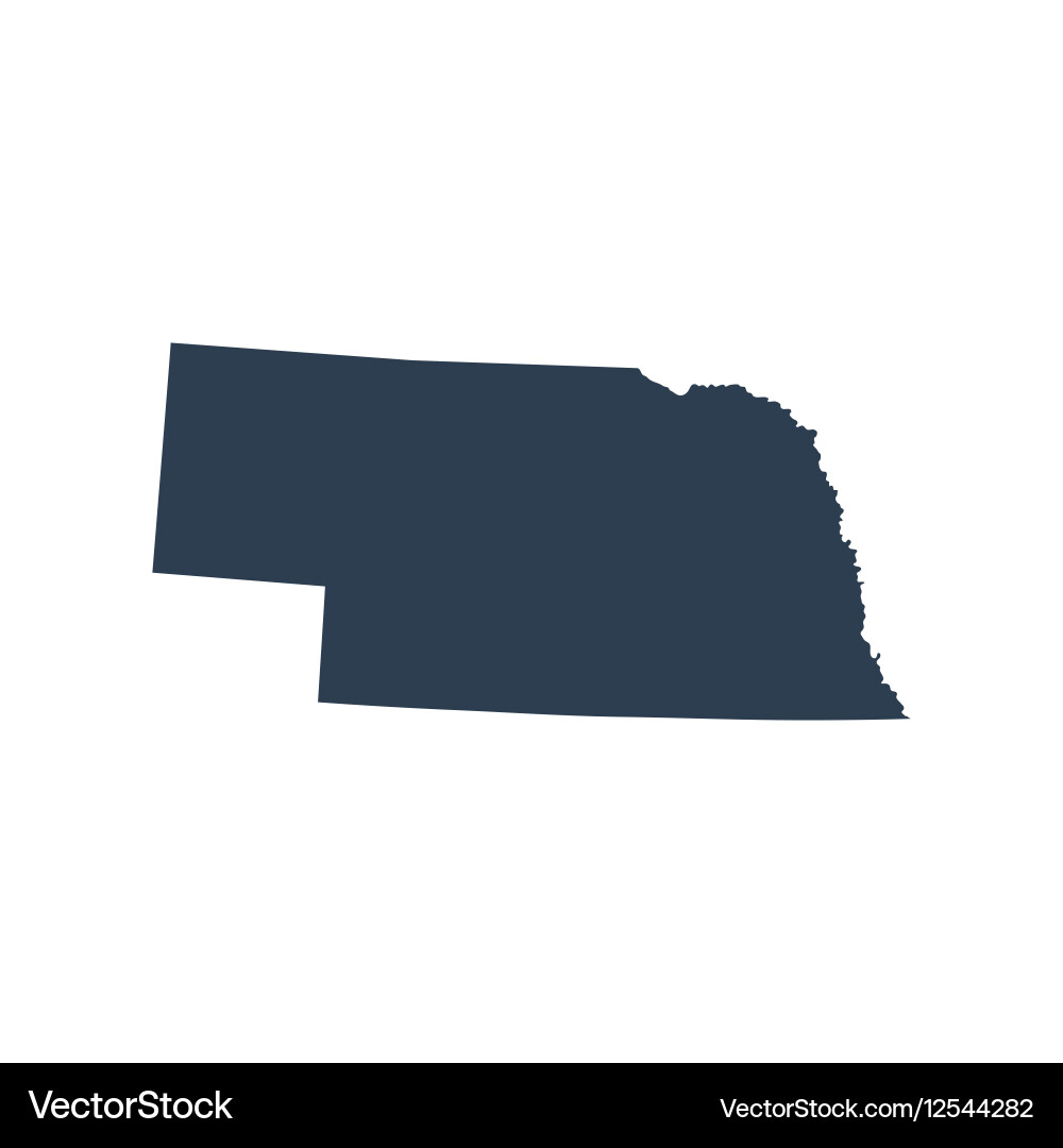 Nebraska State Map Outline Vector Image