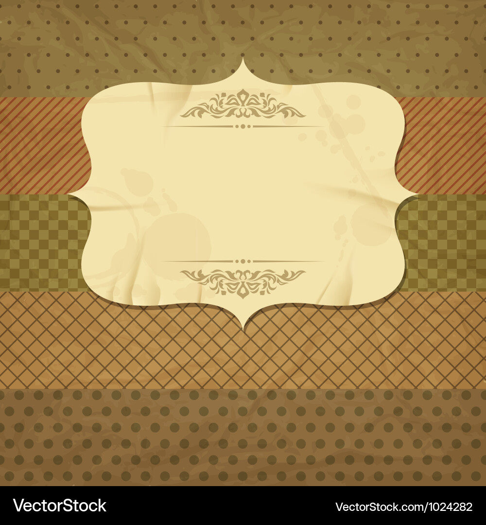 Retro Paper Card with Text Space Vector Image