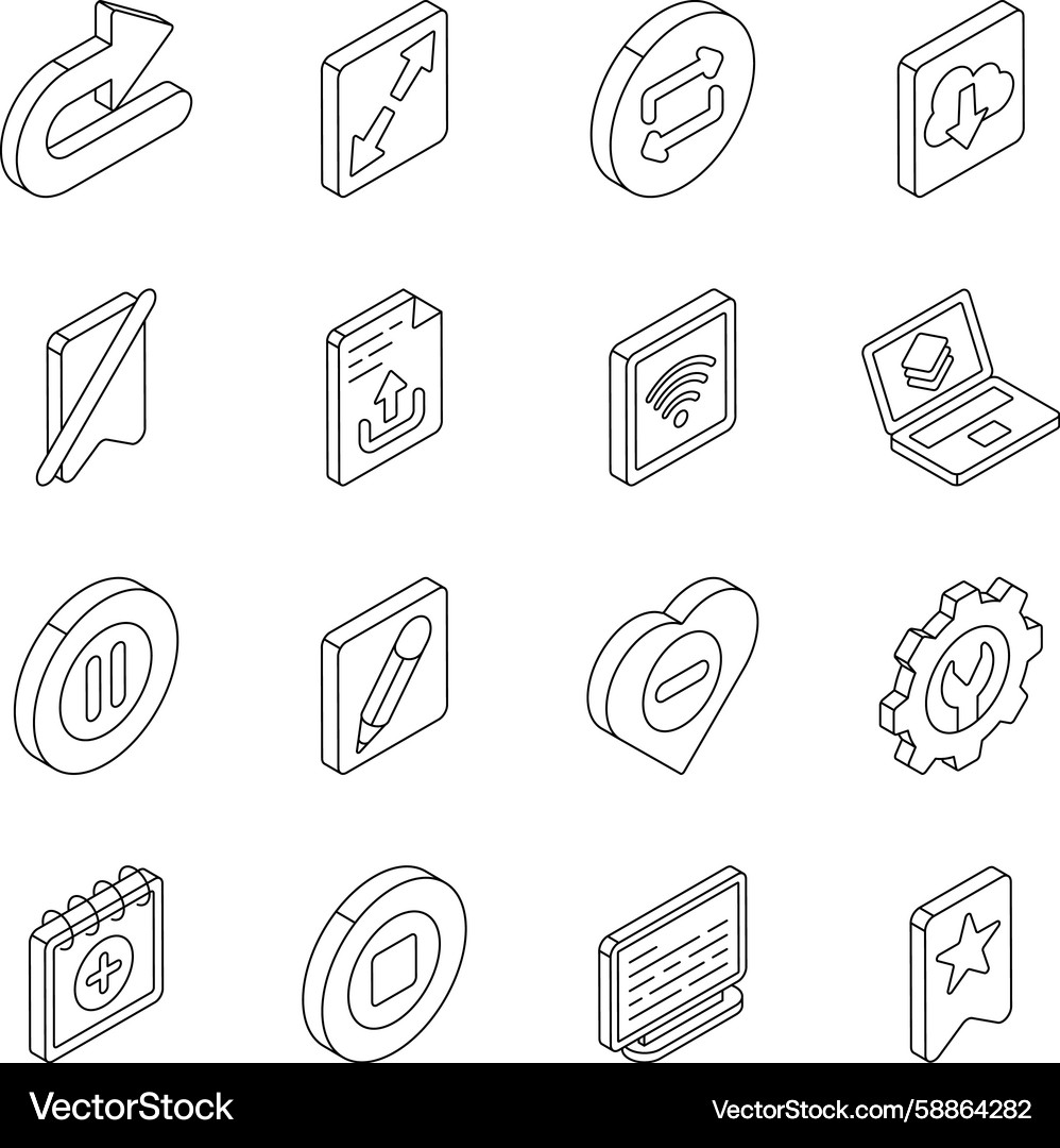 Set of user experience linear icons Vector Image