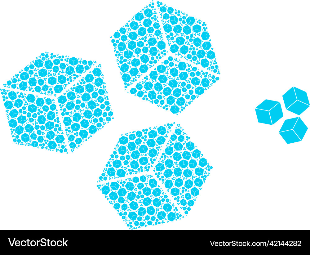 Sugar cubes recursive composition vector image