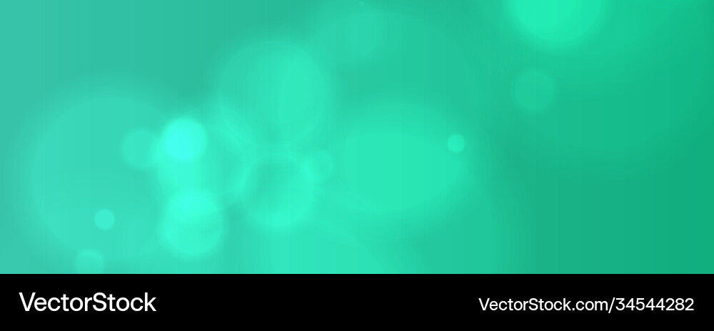 Turquoise color bokeh banner with blur effect Vector Image